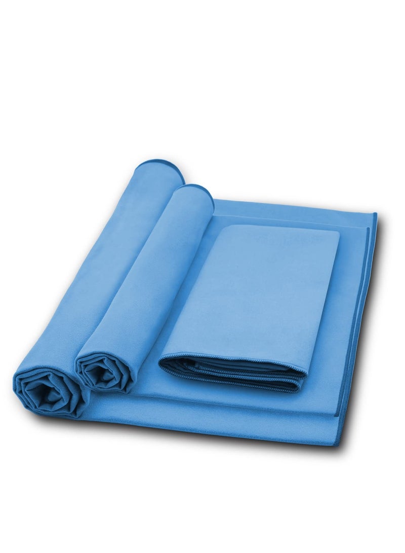 SYOSI Microfiber Towel, Quick Dry Lightweight Towel in 6 Colours, Super Absorbent and Fast Drying Camping Towel for Travel, Sports, Camping, Gym, Beach, Vacation (M-50cm x 100cm) (Blue) - Image 2