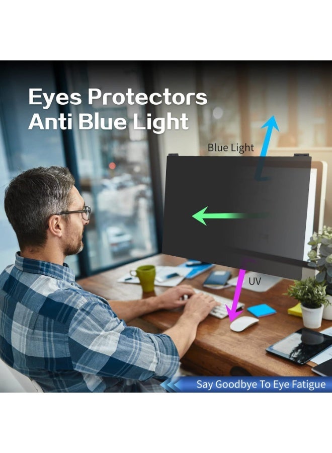 YOUWE7 Computer Privacy Screen Filter , 9H Hardness Hanging Computer Screen Privacy Shield Compatible with 23.6,23.8 inch for 16:9 Widescreen Monitor, Eye Protection and Blue Light Blocks (24 inch) - Image 3