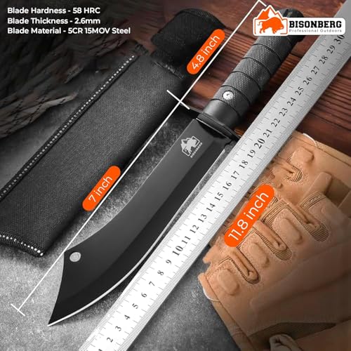 BISONBERG Kitchen Utility Knife Curved with Knife Sharpener, Black - Image 2