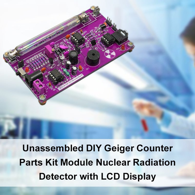 Unassembled DIY Purple Geiger Counter Parts Kit Module Nuclear Radiation Detector with Sound and Light Alarm Function - Image 4
