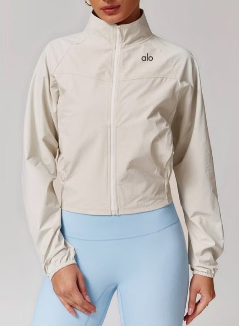 Alo Yoga Women's Sports Jacket Coat, Windproof Sun Protection Ultra Thin Lightweight Outdoor Yoga Fitness Outerwear - Image 1