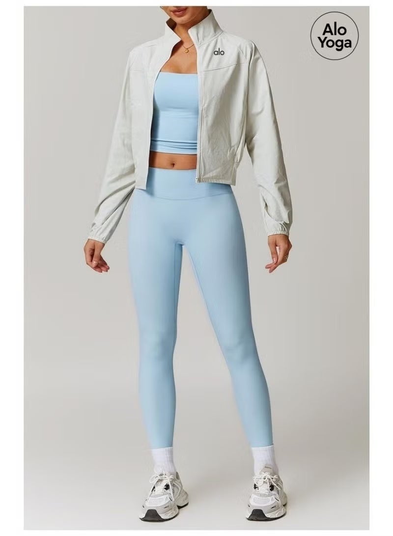 Alo Yoga Women's Sports Jacket Coat, Windproof Sun Protection Ultra Thin Lightweight Outdoor Yoga Fitness Outerwear - Image 4