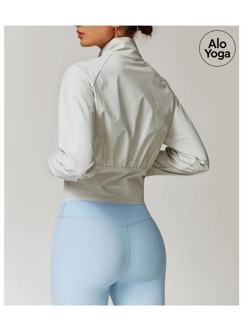 Alo Yoga Women's Sports Jacket Coat, Windproof Sun Protection Ultra Thin Lightweight Outdoor Yoga Fitness Outerwear - Image 3