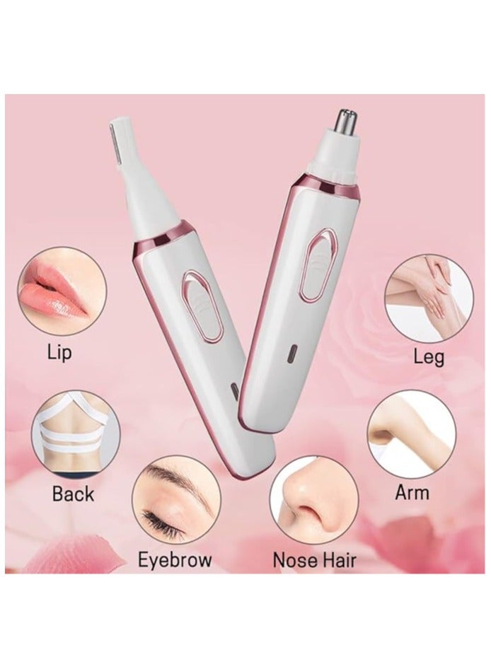 Loquat Multi Eyebrow Trimmer, 4 in 1 Hair Trimmer Epilator for Women, USB Rechargeable ABS+UV Electric Shaver for Women, Painless Shaver Hair Clipper for Bikini, Nose Hair, Eyebrow, Body, Sideburn - Image 5