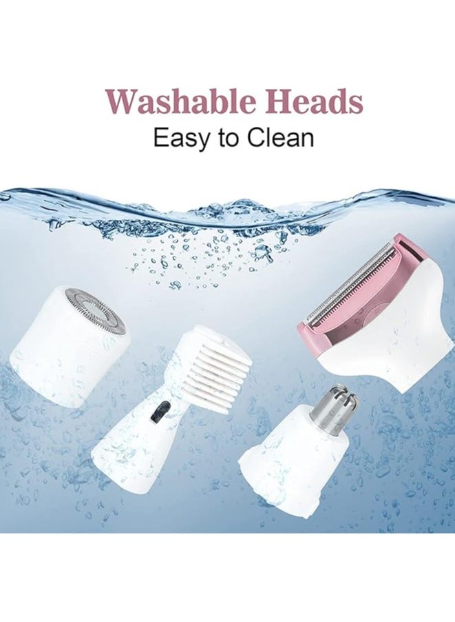 Loquat Multi Eyebrow Trimmer, 4 in 1 Hair Trimmer Epilator for Women, USB Rechargeable ABS+UV Electric Shaver for Women, Painless Shaver Hair Clipper for Bikini, Nose Hair, Eyebrow, Body, Sideburn - Image 2