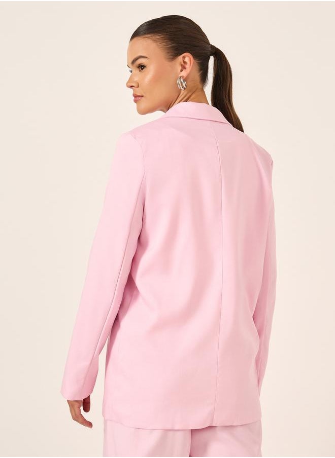Styli Pink Single Breasted Blazer  - Image 5