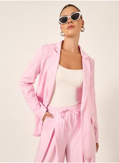 Styli Pink Single Breasted Blazer  - Image 1