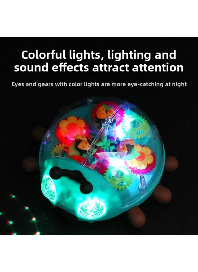 Electric Transparent Gear Beetle Colorful Projection Light Music Children's Reptile Toy Cross Border-Color:Transparent Gear Dinosaur-Specifications:Version [No Battery]]  - Image 4