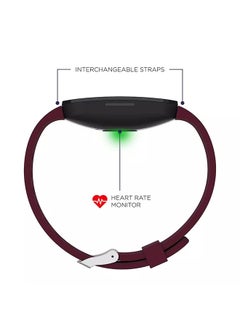 iTouch Active Fitness Tracker Black Case Silicone Burgundy Strap  - Image 3