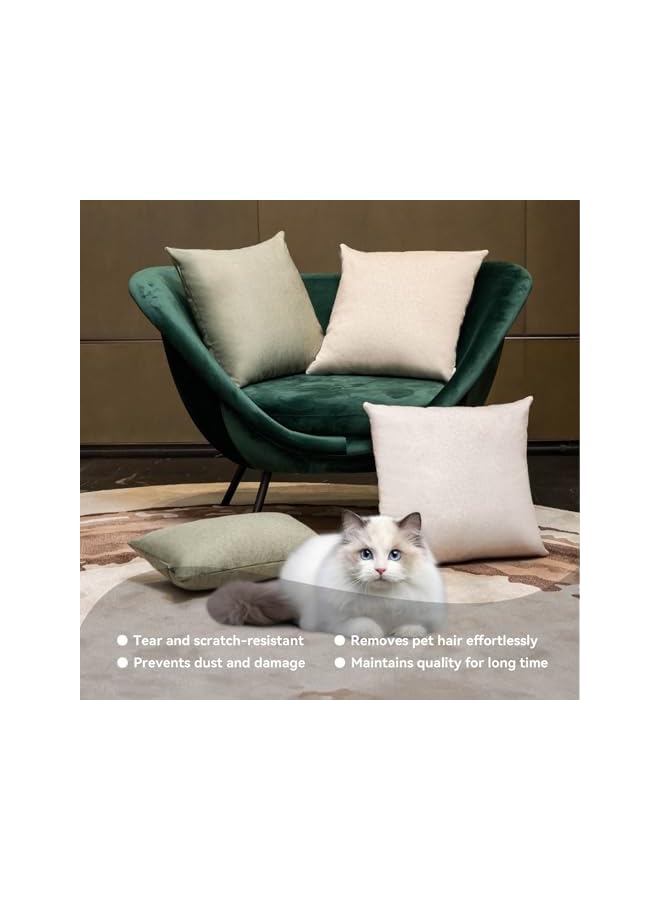 The Bros Pack of 2 Forest Green Soft Stain-Resistant Cushion Covers Pet-Friendly Pillowcases Throw Pillow Covers for Sofa Couch Bed Outdoor 45x45 CM Waterproof - Image 5