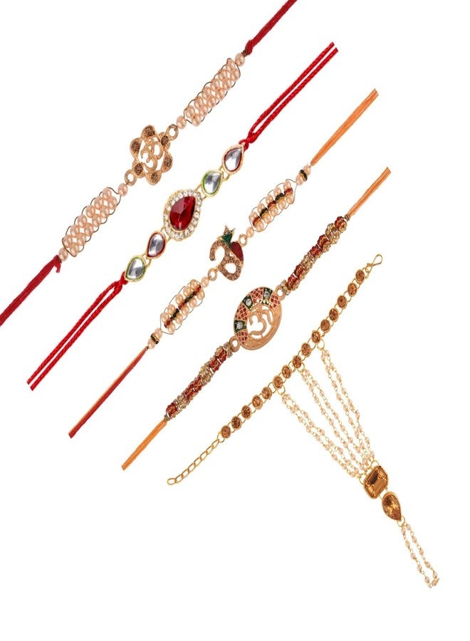 Efulgenz Combo of 4 Thread Rakhi Set for Brother Bhaiya