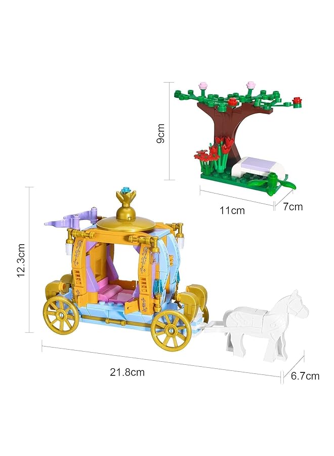 X spring Princess Building Toys 311Pcs Fairy Tale Castle Construction Set With Carriage And Horse Dream Pumpkin Royal Carriage Set Creative Educational Toy For Girls Age 6 12 Years Old - Image 4