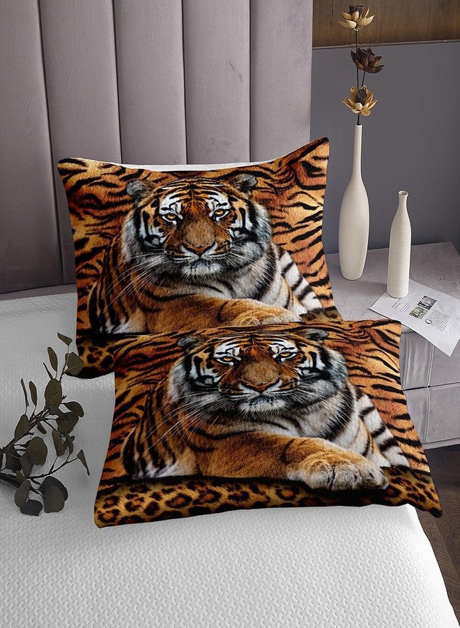 Man Fei Manfei Tiger 3D Print Bedspread Queen Size,Wild Animals Bedding Set 3pcs for Kids Teens Boys Room Decor,Animal Fur Quilted Coverlet Leopard Soft Breathable Bedding Quilt with 2 Pillowcases - Image 3
