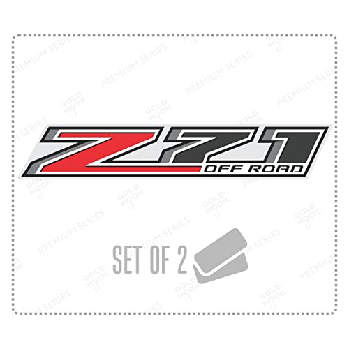GOLD HOOK Decal for Trucks Chevy Silverado Z71 Off Road Stickers - F (2014-2024) Bed Side 1500 2500 HD Premium Series (Metallic Finish) - Image 1