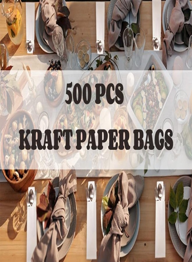 YOUEON 500 Pcs White Kraft Paper Silverware Bags Churro Bags, 3 x 9.8 in Greaseproof Silverware Sleeves, Food Bag Bulk for Kitchen Cutlery, Bread, Treats, Cookies, Party Supplies, Table Setting - Image 4
