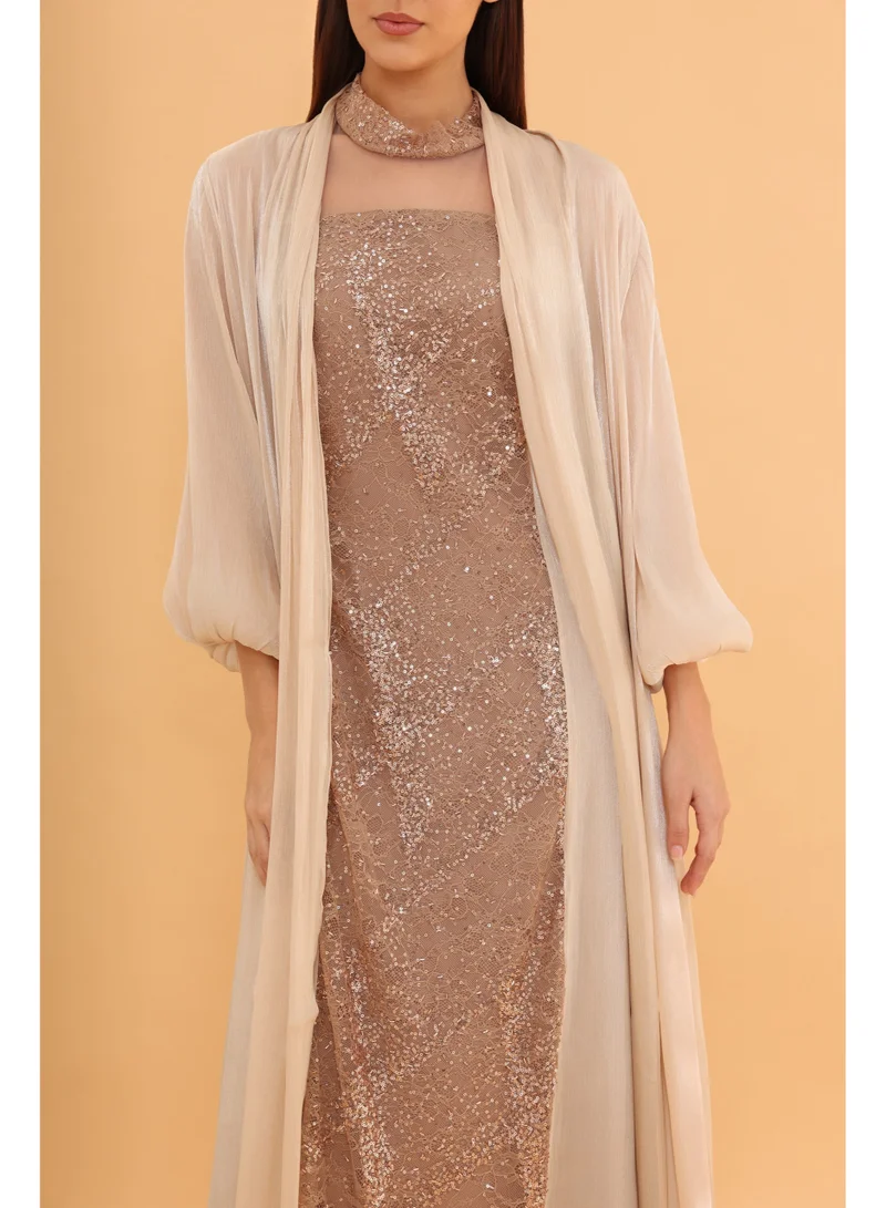 IKKXA Classic Noor Jalabiya IK4044 Brown