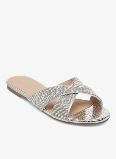 Flora Bella By Shoexpress Women Embellished Cross Strap Slip-On Flat Sandals Ramadan Collection