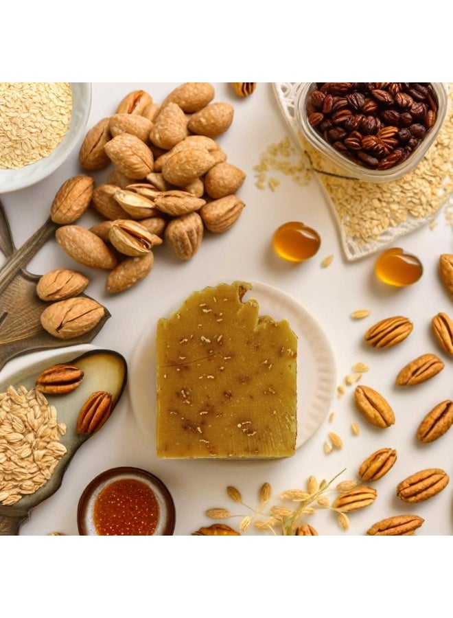 سوبلي شيز صابون العسل والشوفان والقرفة المصنوع يدويًا – صابون طبيعي وعضوي ممتاز لتغذية البشرة والتقشير اللطيف | مثالي للرجال والنساء - Image 3