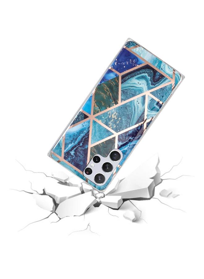 اس-توب جراب لهاتف Samsung Galaxy S22 Ultra 5G، جراب هاتف TPU بنمط رخامي مطلي بالكهرباء - Image 4