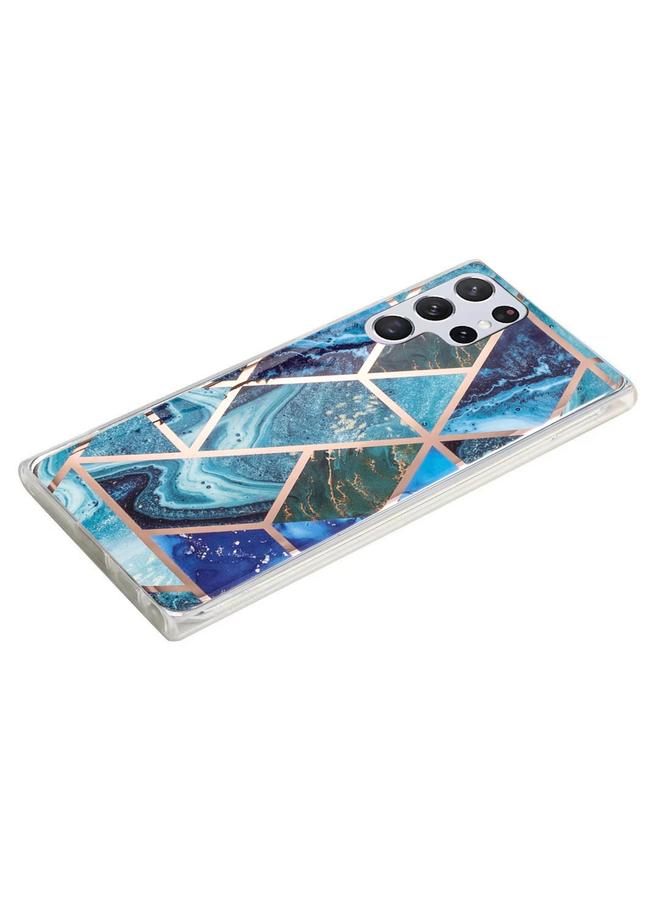 اس-توب جراب لهاتف Samsung Galaxy S22 Ultra 5G، جراب هاتف TPU بنمط رخامي مطلي بالكهرباء - Image 3