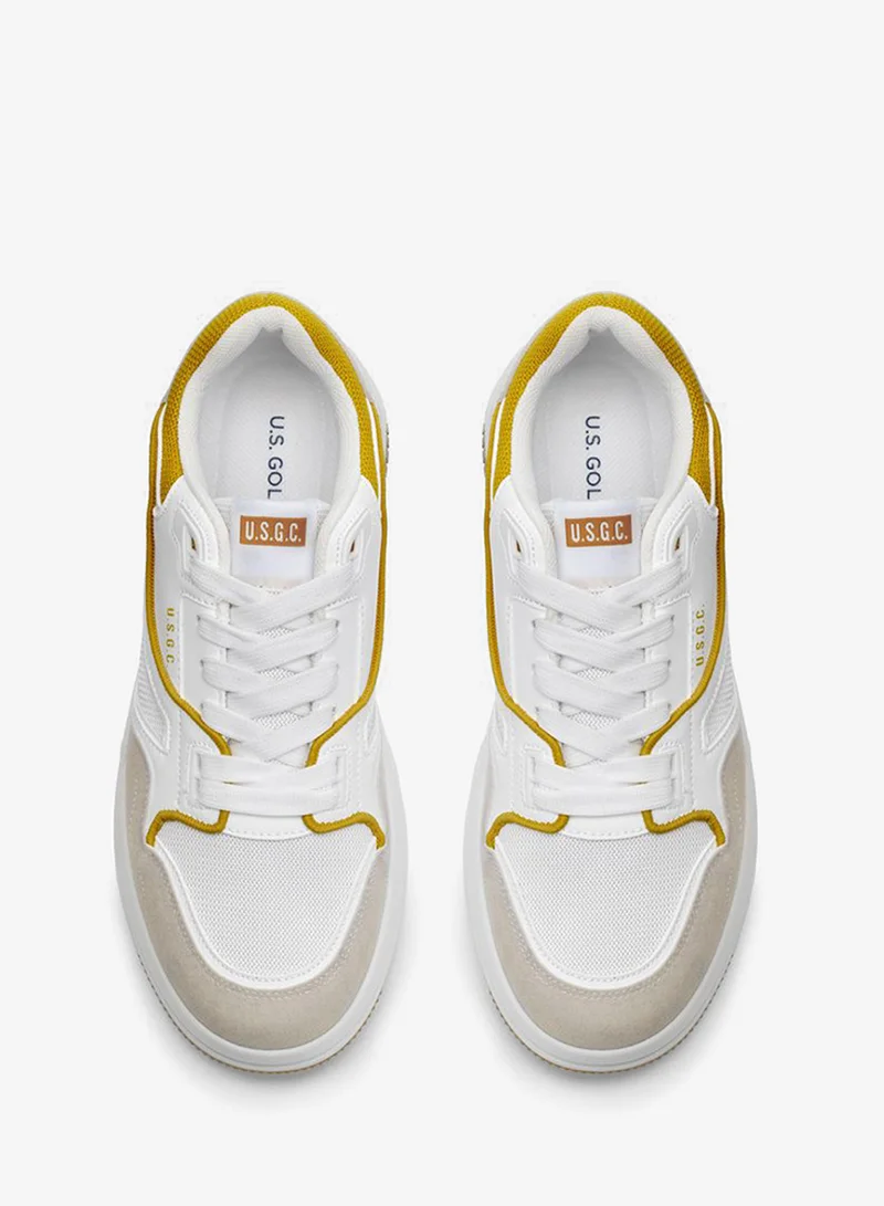 U.S. Golf Club WHITE/OCRA Mens Sneakers White-Ocra Sneakers | Casual | Retro Style | Italy for Men | Best Price UAE