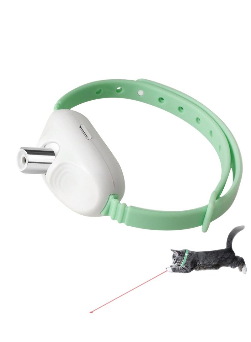 Cat Collar Laser Pointer, Fun Cat Collar LED Laser Pointer Toy, Silicone Cat Collar Two Modes Laser Pointer for Chasing Interactive Cat Toy - USB Rechargeable - Image 1