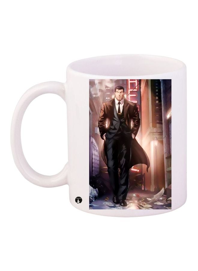 RYN Cartoon Printed Coffee Mug White/Black/Brown 11ounce