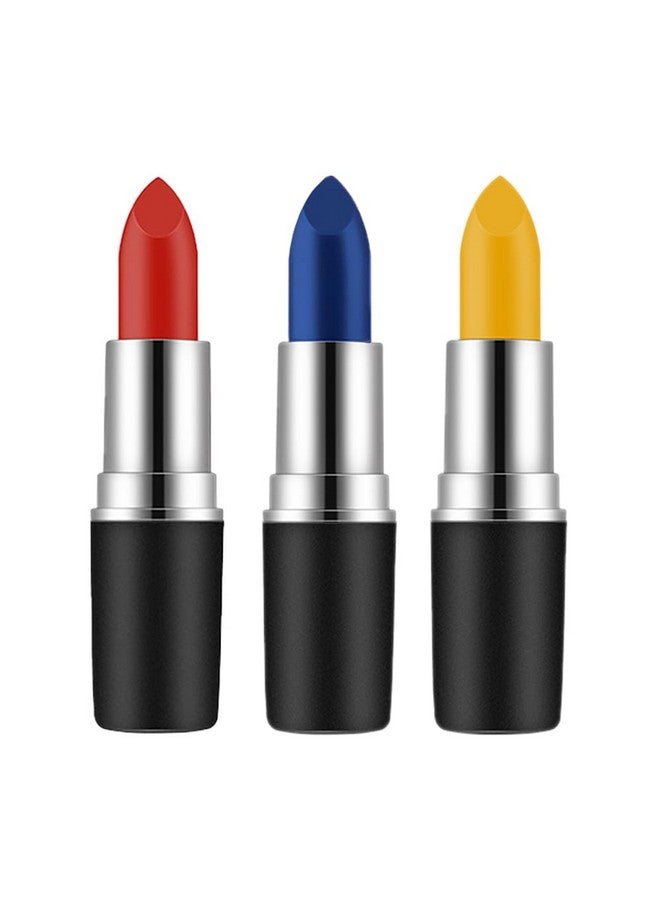 Mysense Red Blue And Yellow Face Paint Stick, Eye Black Stick For Football Baseball Softball, Cream Body Paint For Halloween Costume Cosplay Makeup  - Image 1