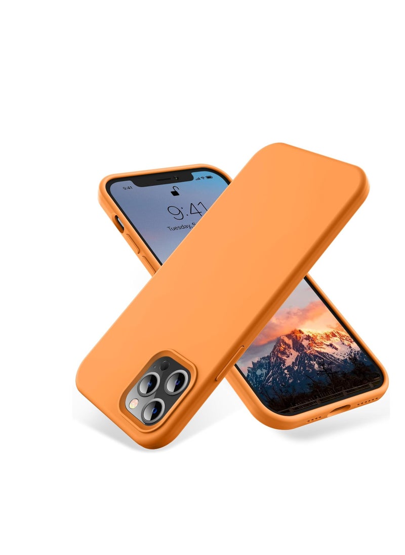 Generic - Compatible with iPhone 12 Pro Max Case 6.7 inch(2020),[Silky and Soft Touch Series] Premium Soft Liquid Silicone Rubber Full-Body Protective Bumper Case (Orange) - Image 1