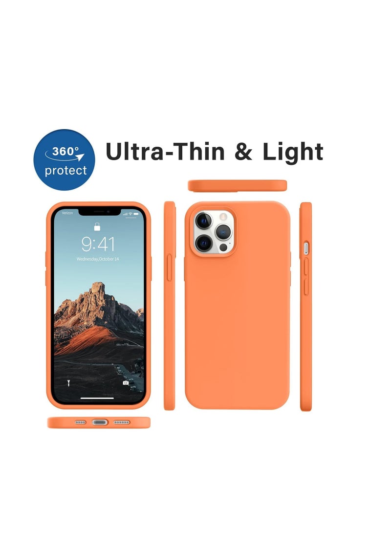 Generic - Compatible with iPhone 12 Pro Max Case 6.7 inch(2020),[Silky and Soft Touch Series] Premium Soft Liquid Silicone Rubber Full-Body Protective Bumper Case (Orange) - Image 1