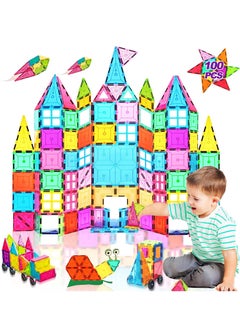 Cordova magnetic tiles 100-piece set – STEM educational building blocks for kids, creative construction toy for boys & girls  - Image 1