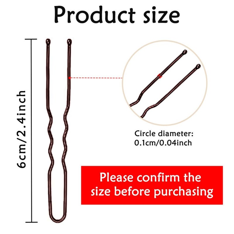 YINGFENG 330 Count U Shaped Hair Pins Brown, YINGFENG 2.4inch Brown Bun Pins Bun Hair Pins for Women Girls with Storage Box, Hair Accessories for All Women Hair Types - Image 2