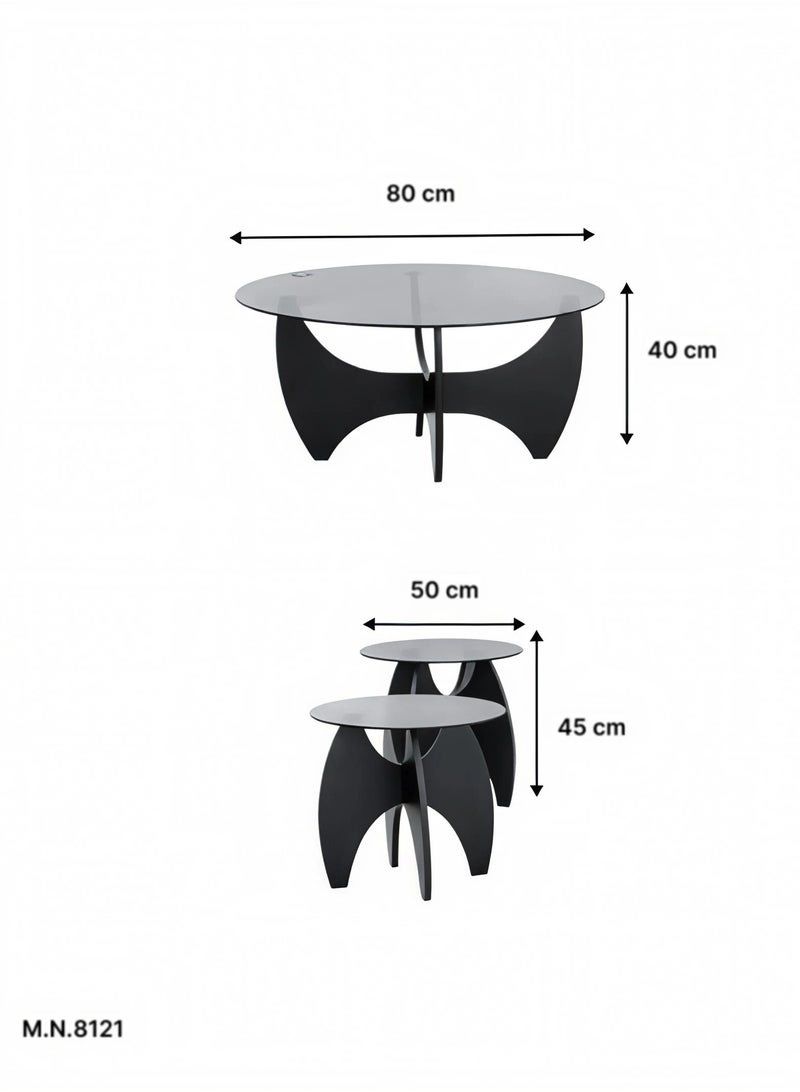 Concent Glass and wood serving table sets - Image 4