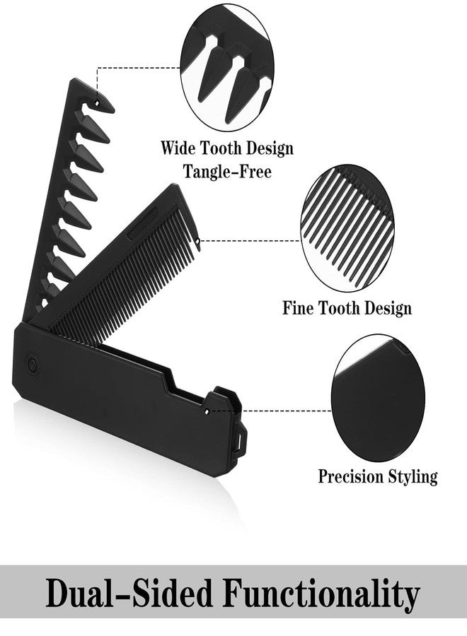 KESHAWER Folding Comb, Pocket Comb for Men, Beard Comb for Men 2-in-1 Design, Hair Comb for, Beard Comb with Fine & Wide Teeth, Portable Folding Pocket Comb (PACK OF 1) - Image 3