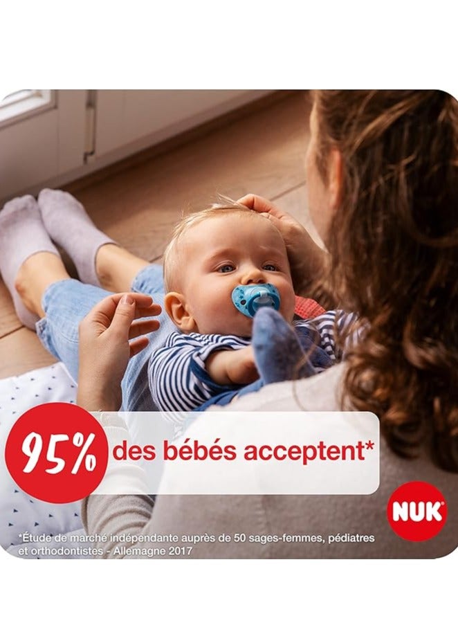 نوك لهّايات NUK | 2 عبوة من اللهايات | حلمة قلب | لهّايات سيليكون خالية من مادة BPA | لهّايات مضادة للتفلطح | لعبة تسنين الأطفال - Image 2