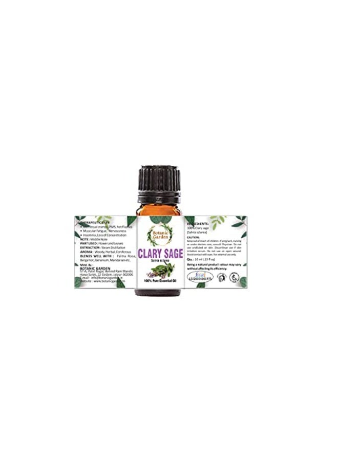 BOTANIC GARDEN Clary Sage Essential Oil 100% Pure Undiluted Therapeutic Grade for Skin, Hair, Dandruff & Aromatherapy (10 ML) - Image 2