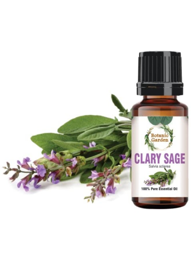 BOTANIC GARDEN Clary Sage Essential Oil 100% Pure Undiluted Therapeutic Grade for Skin, Hair, Dandruff & Aromatherapy (10 ML) - Image 1