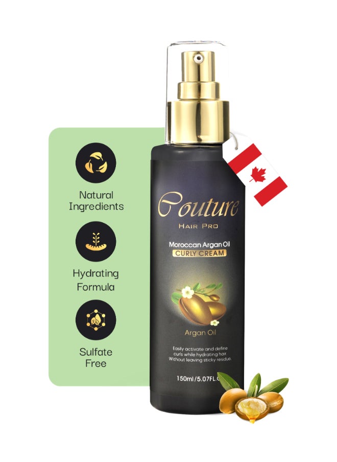 Couture Hair Pro Argan Oil Curly Cream, Anti HairLoss Curls Defining Cream - 150 ML  - Image 1