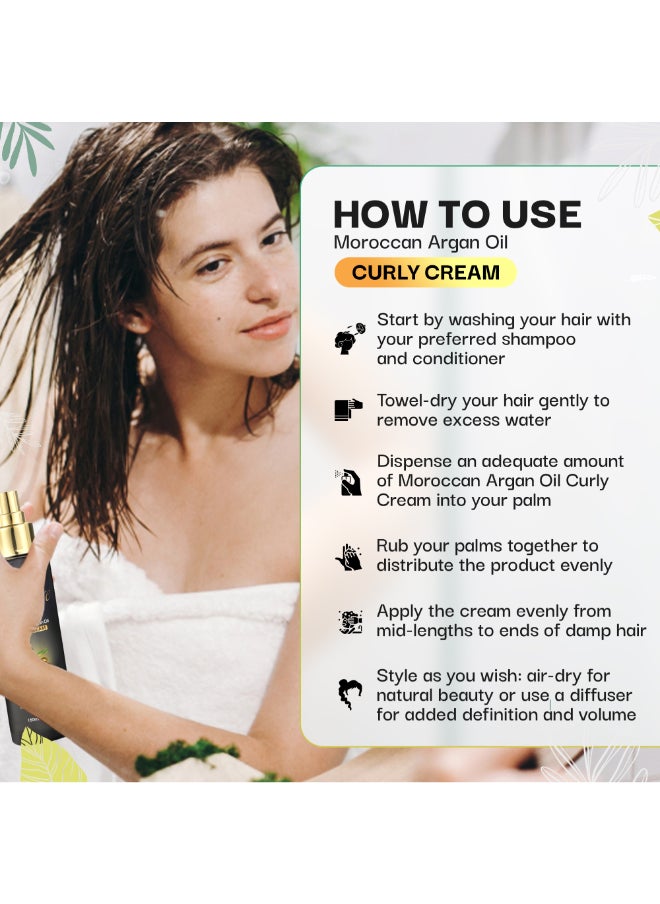 Couture Hair Pro Argan Oil Curly Cream, Anti HairLoss Curls Defining Cream - 150 ML  - Image 3