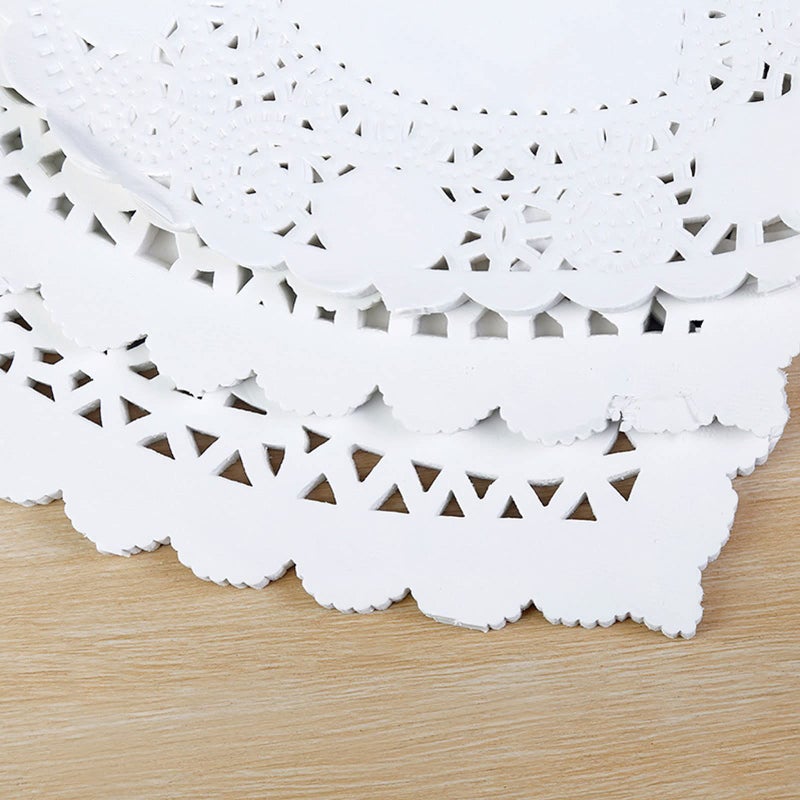 Tim&Lin Heart Paper doilies - 10 Inch White Valentineâ€™s Lace Paper Doilies - Disposable Paper Placemats - for Wedding, Birthday, Cakes, Desserts, Tableware Food Decoration, Pack of 100 - Image 3