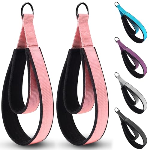 HASSLICKIT 2PCS Pilates Double Loop Strap for Reformer Fitness DRing Straps Handle Yoga Pilates Equipmen DRing Exercise Strap for Gym Workout HomePink - Image 1