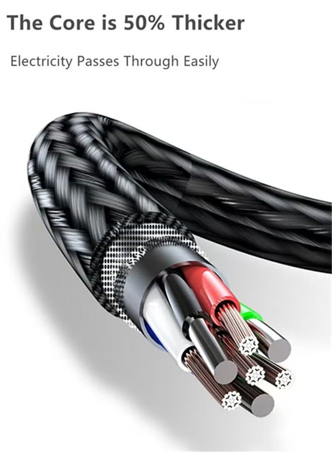 كابل شحن سريع USB 3 في 1 - كابل شحن فائق السرعة بقدرة 120 واط، شاحن هاتف عالمي، كابل شحن متعدد الاستخدامات للهواتف المحمولة والأجهزة اللوحية وغيرها - Image 3