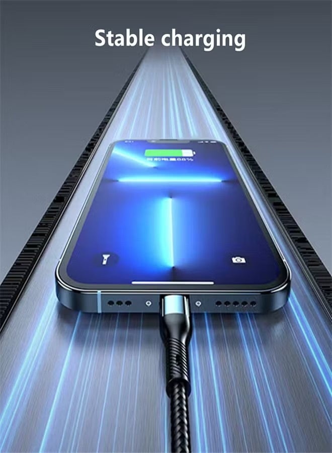 كابل شحن سريع USB 3 في 1 - كابل شحن فائق السرعة بقدرة 120 واط، شاحن هاتف عالمي، كابل شحن متعدد الاستخدامات للهواتف المحمولة والأجهزة اللوحية وغيرها - Image 2