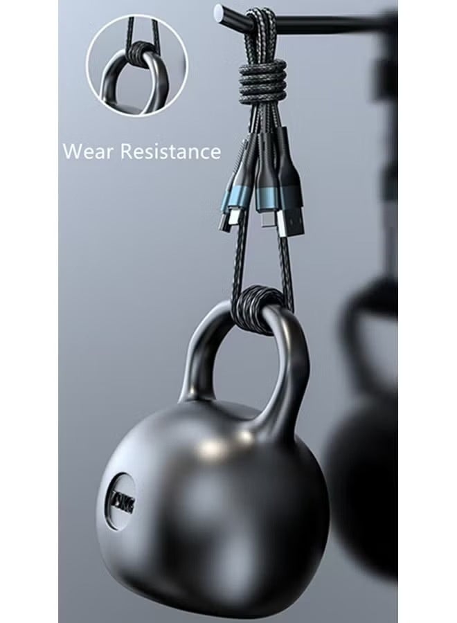 كابل شحن سريع USB 3 في 1 - كابل شحن فائق السرعة بقدرة 120 واط، شاحن هاتف عالمي، كابل شحن متعدد الاستخدامات للهواتف المحمولة والأجهزة اللوحية وغيرها - Image 5