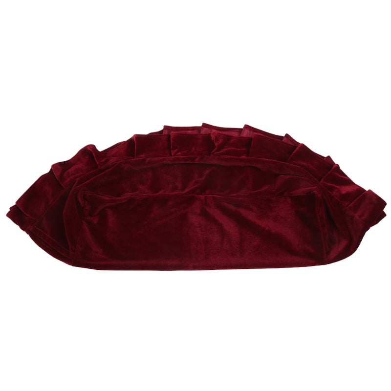 Piano Stool Cover Soft Dark Golden Velvet Bench Covering for Dust Proof Pianos Single SeatsMaroon - Image 1