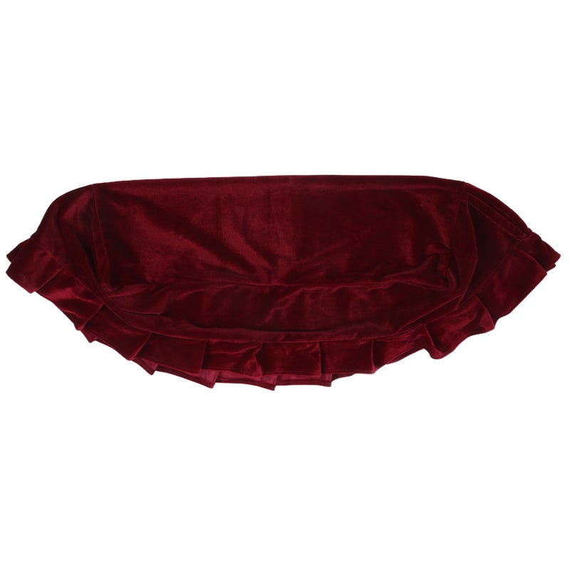 Piano Stool Cover Soft Dark Golden Velvet Bench Covering for Dust Proof Pianos Single SeatsMaroon - Image 5