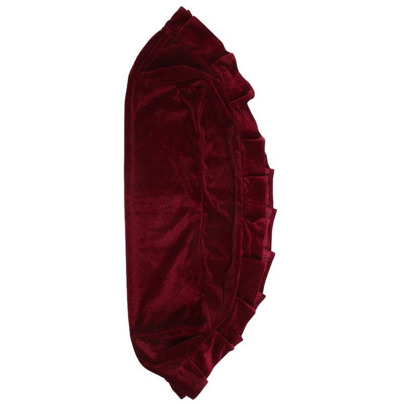 Piano Stool Cover Soft Dark Golden Velvet Bench Covering for Dust Proof Pianos Single SeatsMaroon - Image 3