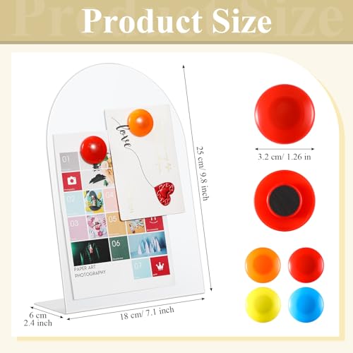 Shimeyao 2 Pcs Magnetic Bulletin Board for Tabletops with 8 Magnets Memo Display Easel Stand for Home Office School Kitchen Table Supplies White 10 x 7 Inch Arched - Image 3