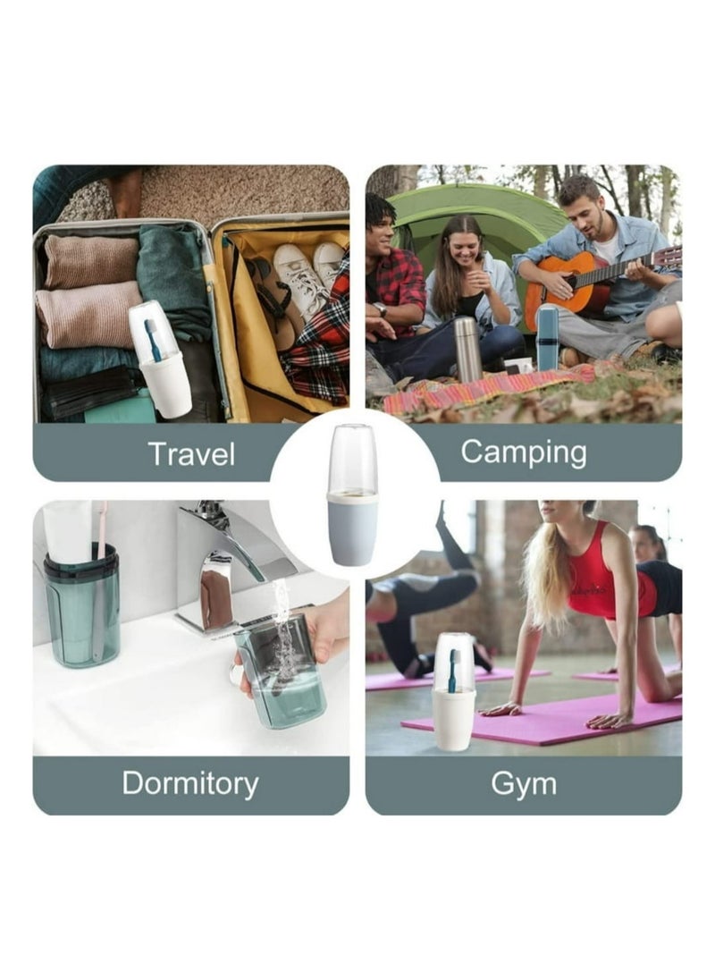 ATRI - Transparent Cover Toothbrush Toothpaste Holder Organizer Travel Home Washing Cup - Image 1