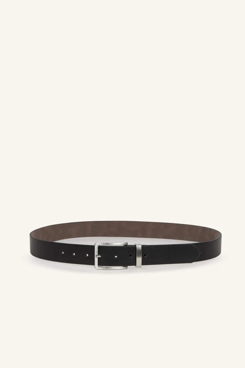 DeFacto Man Rectangular Hair Clip Faux Leather Denim Belt